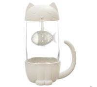 Linnea Mug infuseur Forme Poisson Chat Collection Cat Kawaii 30 cl Coloris Blanc