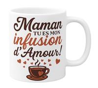 Mug Infusion Maman Céramique - Message d’amour Maman on t’aime tu es formidable - Cadeau Original pour Maman - Idée Cadeau Fête des Mères, Anniversaire, Noël - Tasse pour Mère