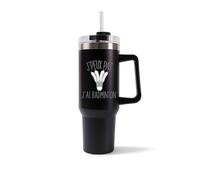 Mug Isotherme 1,2L - Je peux pas badminton Noir - Bouteille avec Anse, Paille et Couvercle - Idée Cadeau Gourde Personnalisée