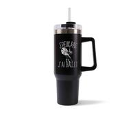 Mug Isotherme 1,2L - Je peux pas ballet danse classique Noir - Bouteille Thermos avec Anse, Paille et Couvercle - Idée Cadeau Gourde Personnalisée