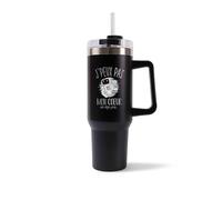 Mug Isotherme 1,2L - Je peux pas couple robot mignon coeur déjà pris Noir - Bouteille Thermos avec Anse, Paille et Couvercle - Idée Cadeau Gourde Personnalisée