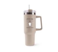 Mug Isotherme 1,2L - Je peux pas Cours de cuisine Beige - Bouteille Thermos avec Anse, Paille et Couvercle - Idée Cadeau Gourde Personnalisée