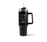 Mug Isotherme 1,2L - Je peux pas gospel Noir - Bouteille Thermos avec Anse, Paille et Couvercle - Idée Cadeau Gourde Personnalisée