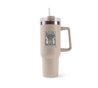 Mug Isotherme 1,2L - Je peux pas heavy metal Beige - Bouteille Thermos avec Anse, Paille et Couvercle - Idée Cadeau Gourde Personnalisée