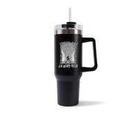 Mug Isotherme 1,2L - Je peux pas heavy metal Noir - Bouteille Thermos avec Anse, Paille et Couvercle - Idée Cadeau Gourde Personnalisée