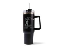 Mug Isotherme 1,2L - Je peux pas lancer du marteau Noir - Bouteille Thermos avec Anse, Paille et Couvercle - Idée Cadeau Gourde Personnalisée