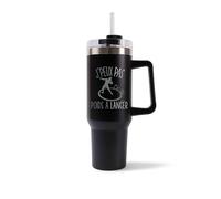 Mug Isotherme 1,2L - Je peux pas lancer du poids Noir - Bouteille Thermos avec Anse, Paille et Couvercle - Idée Cadeau Gourde Personnalisée