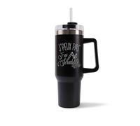 Mug Isotherme 1,2L - Je peux pas scrabble Noir - Bouteille Thermos avec Anse, Paille et Couvercle - Idée Cadeau Gourde Personnalisée