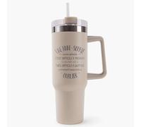 Mug Isotherme 1,2L - Une Anne-Sophie aussi géniale Beige - Bouteille Thermos avec Anse, Paille et Couvercle - Idée Cadeau Gourde Personnalisée