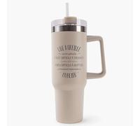Mug Isotherme 1,2L - Une Mireille aussi géniale Beige - Bouteille avec Anse, Paille et Couvercle - Idée Cadeau Gourde Personnalisée