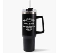 Mug Isotherme 1,2L - Une Orthophoniste Formidable Noire - Bouteille Thermos avec Anse, Paille et Couvercle - Idée Cadeau Gourde Personnalisée