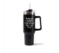 Mug Isotherme 1,2L - Wendy Une Super Collègue Noir - Bouteille Thermos avec Anse, Paille et Couvercle - Idée Cadeau Gourde Personnalisée
