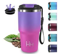 Mug Isotherme, 20oz Thermos Isotherme, Sans BPA, 8h Froid & 6 Chaud, Gourde Avec Poignée, Acier Inoxydable 18/8, Tasse Thermos Café, Anti Fuite, Bouteille pour Voyages, Camping, Bureau, Yoga