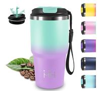 Mug Isotherme, 20oz Thermos Isotherme, Sans BPA, 8h Froid & 6 Chaud, Gourde Avec Poignée, Acier Inoxydable 18/8, Tasse Thermos Café, Anti Fuite, Gourde Inox pour Voyages, Camping, Yoga, Bureau