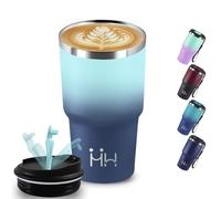 Mug Isotherme, 20oz Thermos Isotherme, Sans BPA, 8h Froid & 6 Chaud, Gourde Double vide, Acier Inoxydable 18/8, Tasse Thermos Café, Anti Fuite, Gourde Inox pour Voyages, Camping, Bureau, Yoga