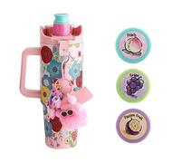 Mug Isotherme 304L - Gourde + 3 Capsules Flavor+ un joli porte-clés,Thermos Café, Acier Inoxydable,Thermos Paille,Modèle 1