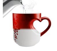 Mug isotherme à changement de couleur - Tasse à eau en forme de cœur 250 ml | Tasses à café innovantes en céramique avec poignée pour couples | Maison Voyage Travail Thermos Mug Changement de Couleur