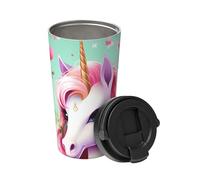 Mug isotherme avec motif licorne rose 500 ml qui garde les boissons chaudes pendant des heures, parfait pour le café, le thé et plus encore.