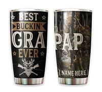 Mug Isotherme Avec Paille Et Couvercle Gobelet De Café Réutilisable Thermos Pour Ami Maman Papa 590 Ml Le Meilleur Grand-Père Chasseur Du Monde - Cerf De Chasse Personnalisé