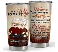 Mug Isotherme Avec Paille Et Couvercle Thermos Acier Inoxydable Tasse À Boire Isotherme Pour Maman Ami Collègue 590 Ml Gobelet Isotherme Personnalisé Pour Couple, Cadeau Pour Ma Femme