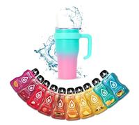 Mug Isotherme avec Paille et Poignée 60cl en Inox + 10 sticks 9g Boisson BOLERO saveurs Exotiques Sans sucre | Coloris Rose/Bleu