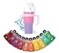 Mug Isotherme avec Paille et Poignée 60cl en Inox + 10 sticks Boisson BOLERO aux Saveurs Classiques Sans Sucre | Coloris