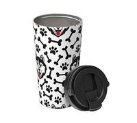 Mug Isotherme Avec Poignée Chien Husky Et Os Tasse Thermique Avec Couvercle À Double Paroi Mug De Voyage En Inox, Pour Thé, Boissons Chaudes Et Froides, Café, 17Oz