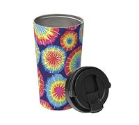 Mug Isotherme Avec Poignée Fond Tie-Dye Répétitif Tasse Isotherme À Double Paroi Anti-Goutte Mug De Voyage, Pour Thé, Café, Boissons Chaudes Et Froides, 17Oz