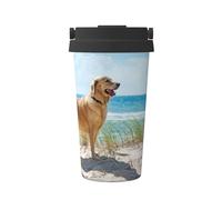 Mug Isotherme Avec Poignée Golden Retriever Imprimé Tasse De Voyage À Double Paroi Anti-Goutte Mug De Voyage, Pour Boissons Chaudes Et Froides, Café, Thé, 17Oz