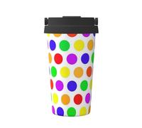 Mug Isotherme Avec Poignée Magnifique Imprimé À Pois Tasse Thermique En Acier Inoxydable À Double Paroi Anti-Goutte Mug De Voyage, Pour Boissons Chaudes Et Froides, Café, Thé, 17Oz