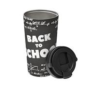 Mug Isotherme Avec Poignée Motif Tableau Noir Tasse Thermique Réutilisable Avec Couvercle Mug De Voyage, Pour Boissons Chaudes Et Froides, Café, Thé, 17Oz