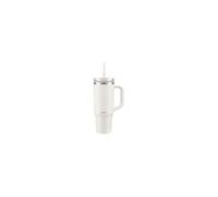 Bodum Travel Mug Tumbler 1,2 L Winter White - Bouteille en métal blanche avec paille, poignée et couvercle - Passe au lave-vaisselle - Pour boissons froides et café chaud
