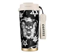 Mug isotherme de voyage en forme de crâne de diable, 100 % étanche, en acier inoxydable 316, avec couvercle et paille, idéal pour l'eau, le thé glacé, le café, les smoothies et bien plus encore.