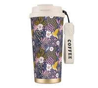 Mug isotherme de voyage Hummingbird and Cherry Blossom, 100 % étanche, en acier inoxydable 316, avec couvercle et paille, idéal pour l'eau, le thé glacé, le café, les smoothies et bien plus encore.