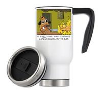 Mug isotherme de voyage isotherme avec inscription « It's not fine and You Have a Responsibility to act » - 480 ml - Blanc