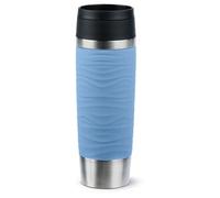 Mug Isotherme Emsa Travel Mug Waves Grande (Bleu Clair/Acier Inoxydable, 0,5 Litre)
