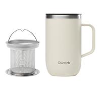 Mug isotherme en inox recyclé 470 ml avec anse et filtre infuseur tisanière isotherme couleur sable GOURDE