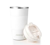 Mug Isotherme GEMFUL 510ml - Double Isolation, Léger et Étanche - Tasse Voyage pour Bureau, Voiture - Blanc