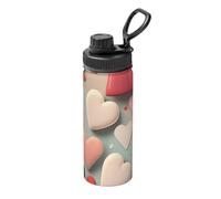 Mug isotherme imprimé avec motif d'amour - 532 ml - Convient pour l'alpinisme, le camping, la gym, le bureau et un usage quotidien