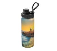 Mug isotherme imprimé Coucher de soleil à Barcelone 532 ml - Convient pour l'alpinisme, le camping, la gym, le bureau et un usage quotidien