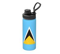 Mug isotherme imprimé drapeau de Sainte-Lucie 532 ml - Convient pour l'alpinisme, le camping, la gym, le bureau et un usage quotidien