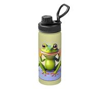 Mug isotherme imprimé « The Funny Frog doing Yoga » - 532 ml - Convient pour l'alpinisme, le camping, la gym, le bureau et un usage quotidien