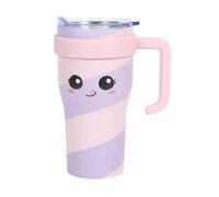 Mug Isotherme - Kawaii - Mini Miami - 600ml - Rose et Violet - Inox - Enfant