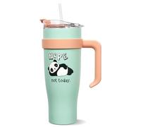 Mug Isotherme Panda KAWAII avec Paille et Poignée Ergonomique | Gourde XXL en Inox pour conserver vos boissons au chaud ou au frais | Idéal pour le Bureau ou le Sport