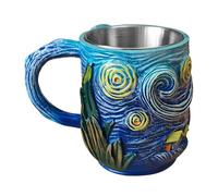 Mug Isotherme Pour Café | Acier Inoxydable Tumbler Relief 3D Esthétique | Mug à Double Paroi pour Boissons Chaudes et Froides | Pour Thé Chaud Eau Lait Maison Bureau École Camping Femmes Hommes Annive