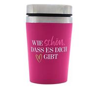 Mug isotherme/tasse à emporter, tasse à café, tasse isotherme, tasse de voyage, cadeau meilleure amie, motif : comme c'est beau qu'il vous existe, dimensions H / : 13,5 x 8,4 cm, capacité : 240 ml.