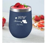 Mug isothermes 350 ml, Tasse à Café en Acier Inoxydable, Tasse Isotherme Voyage double isolée sous vide avec Couvercle,Bleu saphir