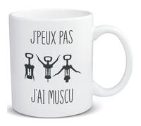 Mug j’peux pas j’ai muscu - mug humoristique musculation tir bouchon - Idéal pour athlète - idée cadeau à offrir ou à s’offrir