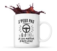 Mug J’peux pas je suis Moniteur d’auto-école J'peux pas minimaliste | Tasse en Céramique 330 ml Recto Verso Passe au Lave-Vaisselle | Café Thé Bureau Maison | Cadeau Collègue Anniversaire Noël
