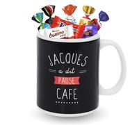 Mug “Jacques a dit PAUSE CAFE” garni de 15 chocolats CELEBRATIONS MILKA KINDER DAIM | Idée Cadeau Anniversaire, Fête, Bureau | Passe au Lave-Vaisselle & Micro-Ondes